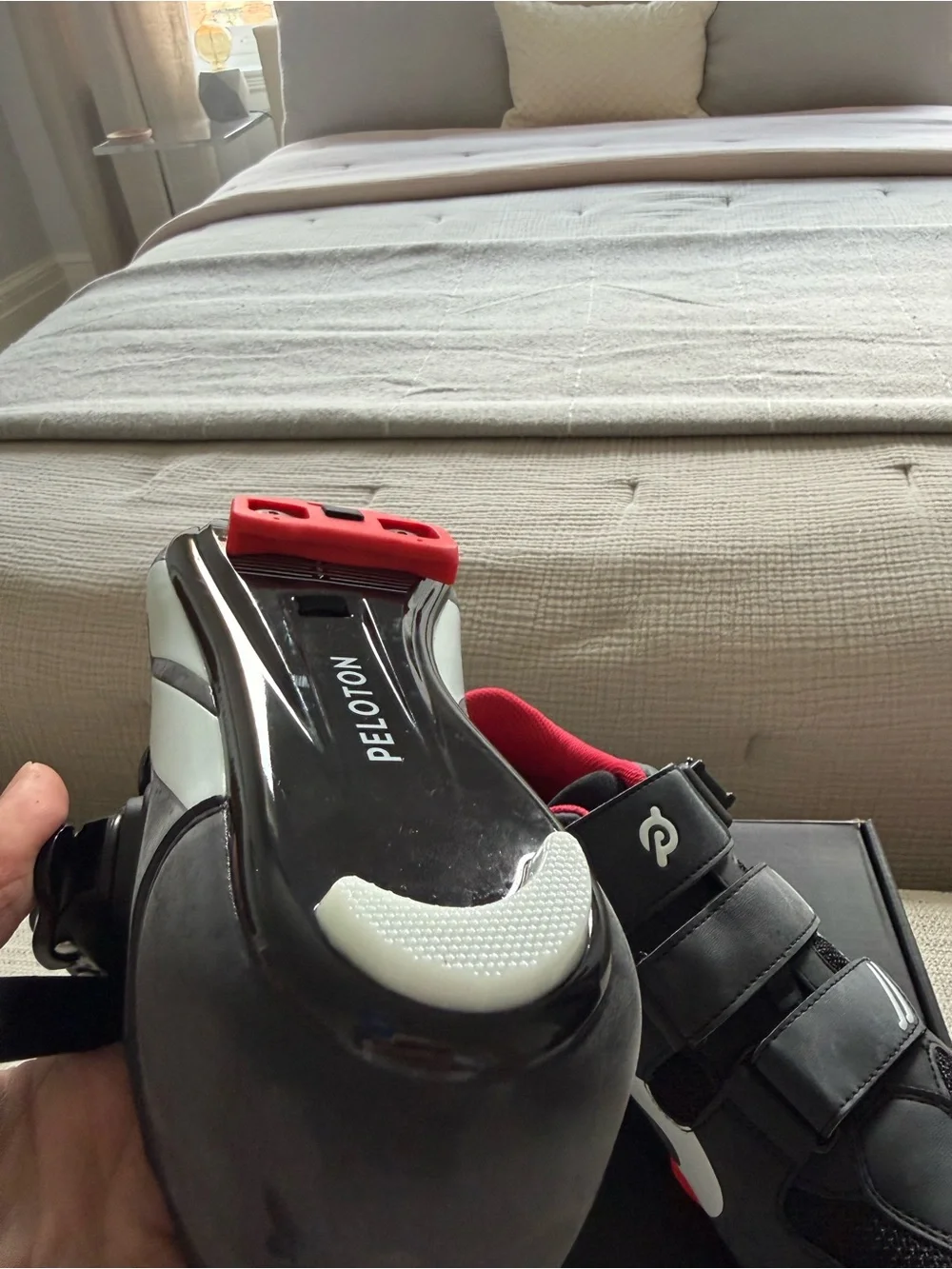 Peloton OriginalCycling Shoes - Black with White and Red Accents NWT